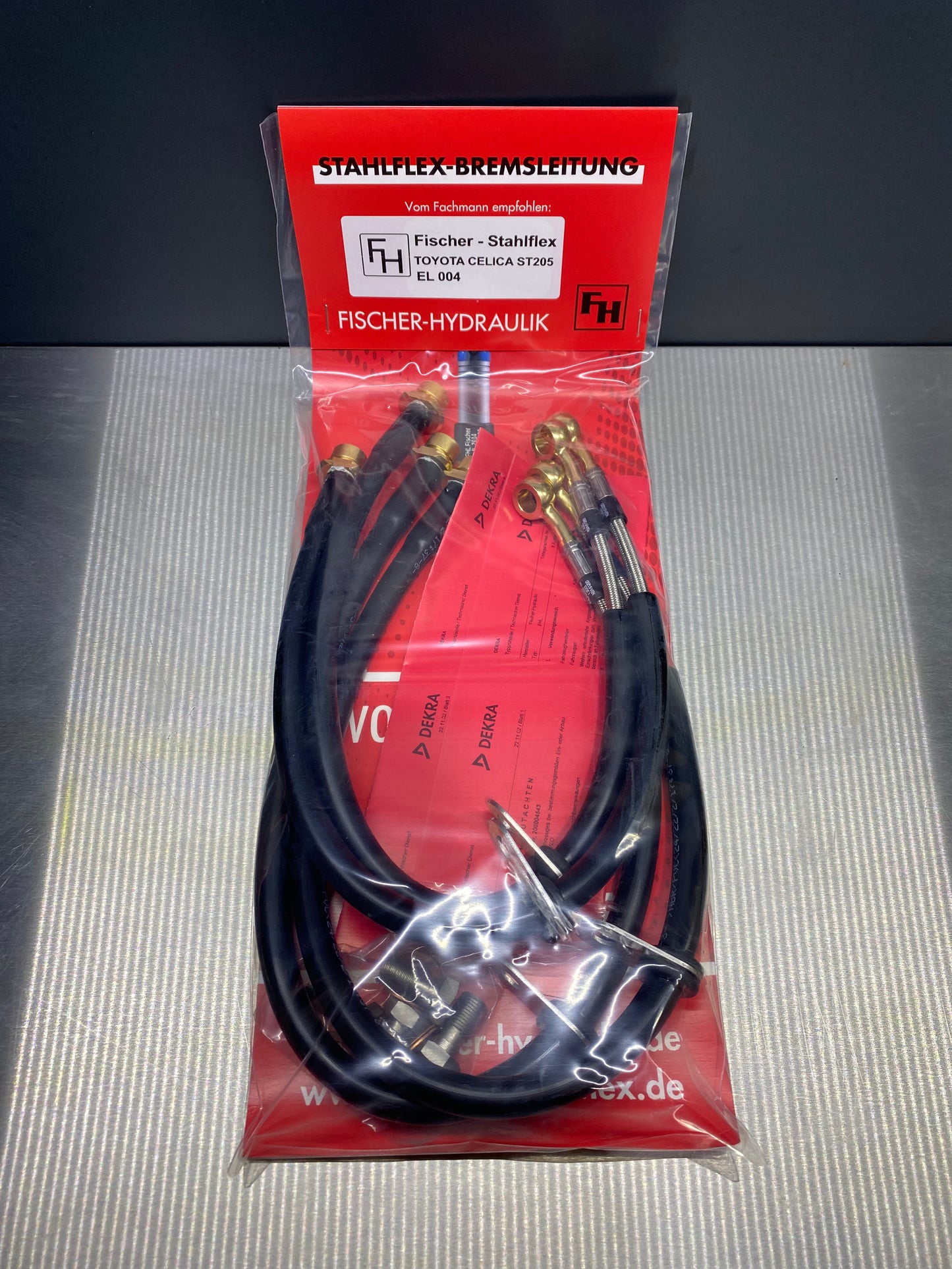 Brake hose set steel braided 4-piece Toyota Celica ST205 GT GT FOUR