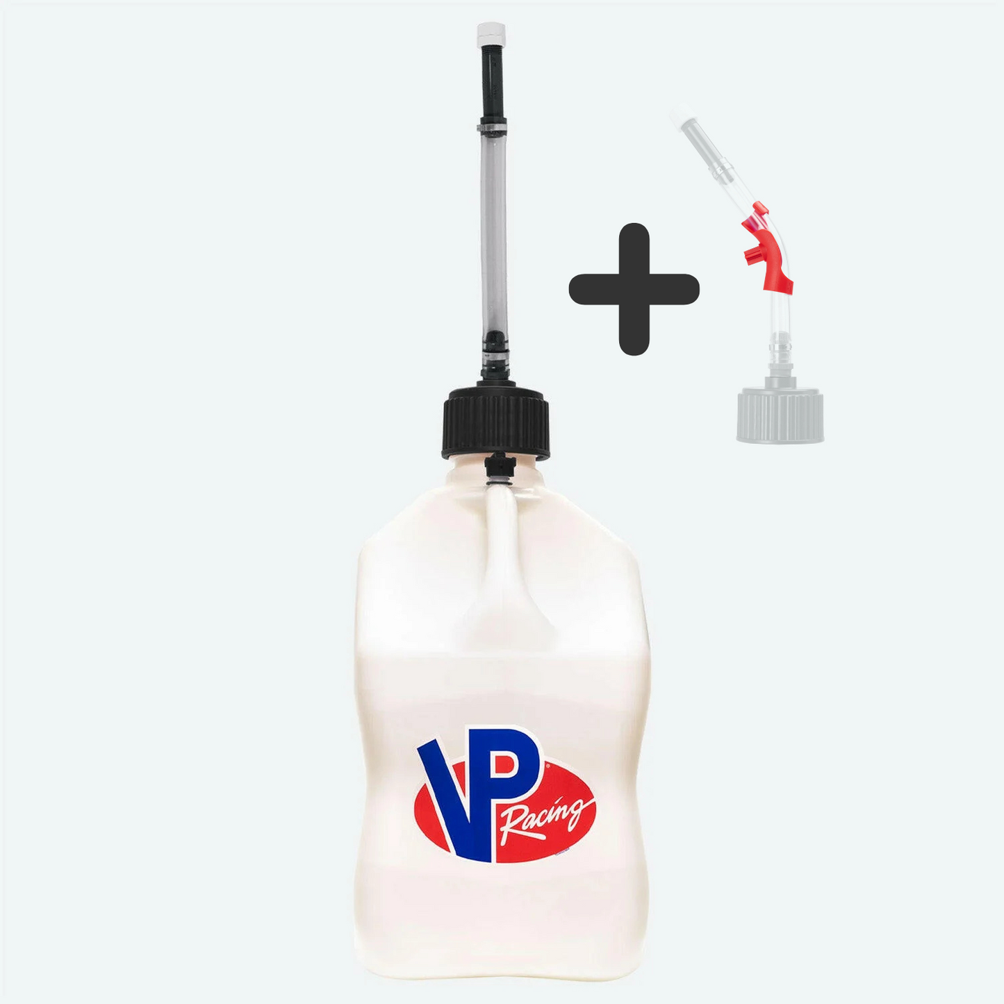 VP Racing 20L (5.5 Gal) Square Motorsport Benzinkanister + Deluxe Filler Hose